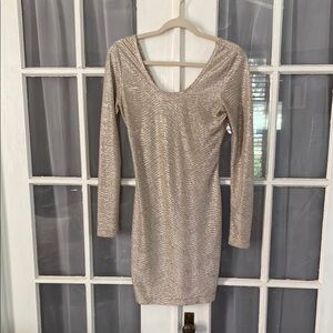 BCBGeneration Textured Metallic Holiday Party Stretchy Bodycon Dress